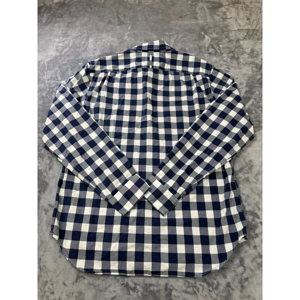 Banana Republic Custom 078 Wash Shirt Mens M Camden Fit Blue Check